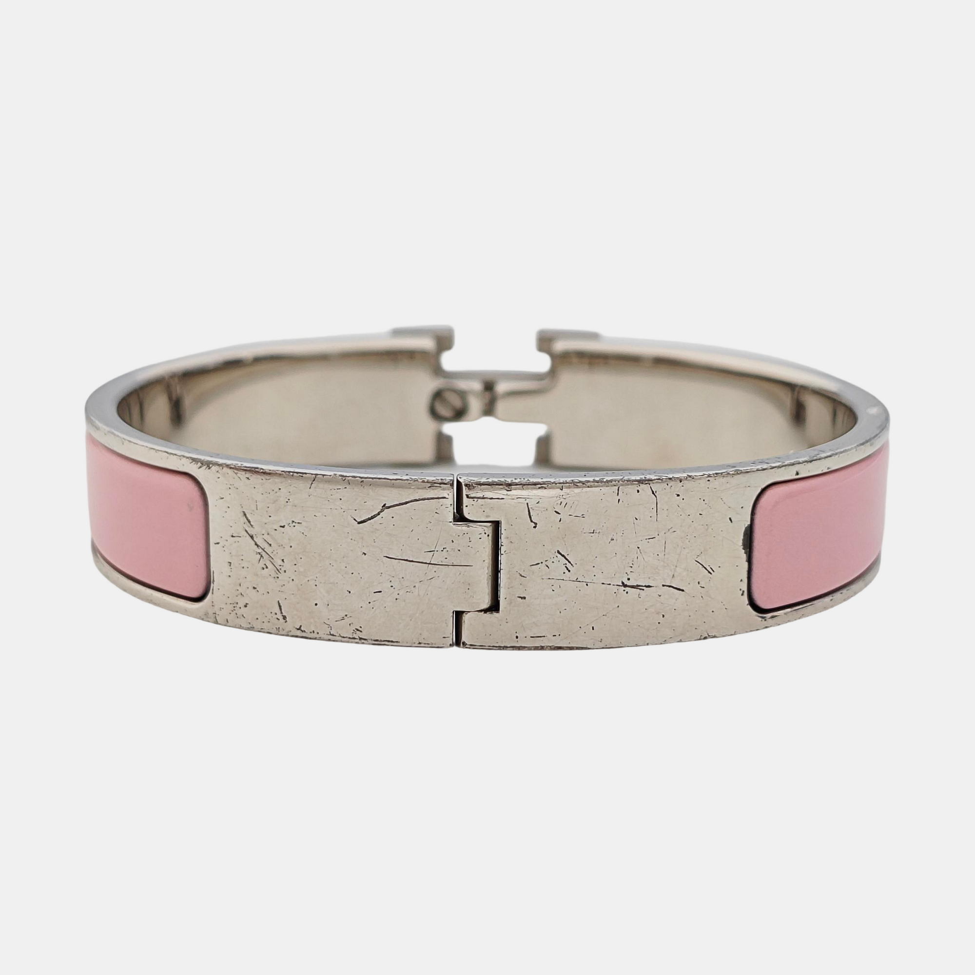 Clic H Metal Silver Bangle