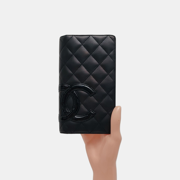 CAMBON Quilted Calfskin Black Wallet