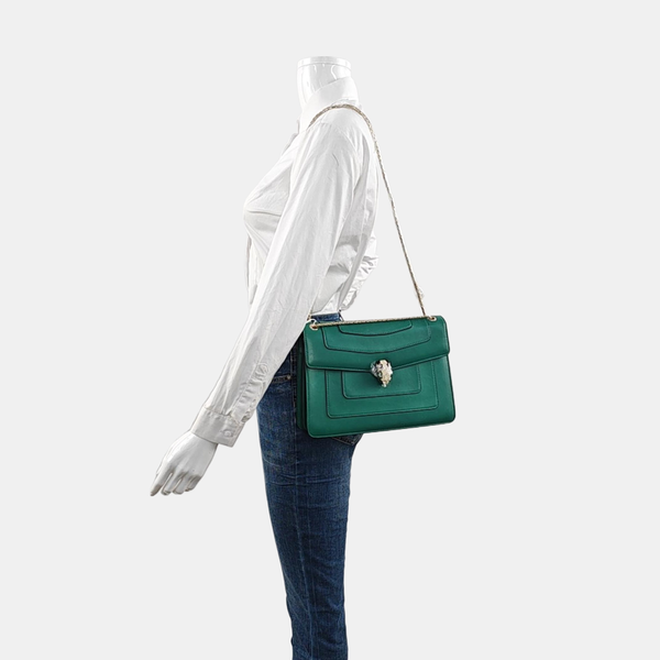 SERPENTI FOREVER Medium Calfskin Green
