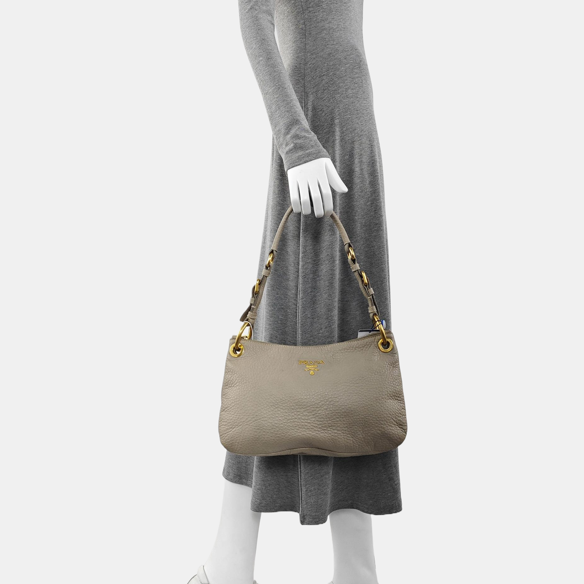 Calfskin Top Handle Bag Gray