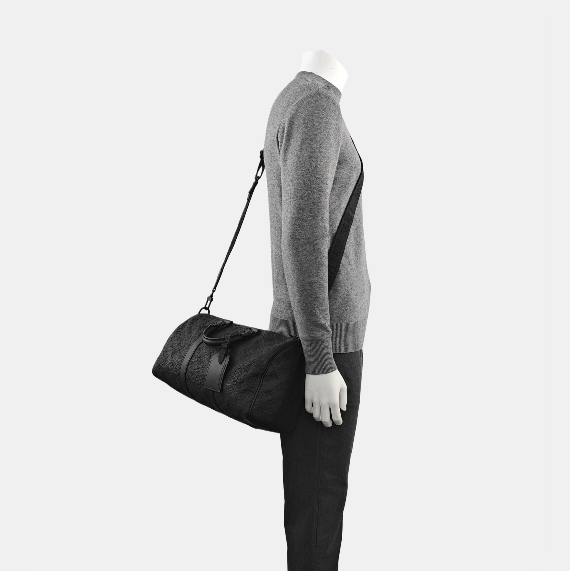 KEEPALL 35 Monogram Calfskin Black