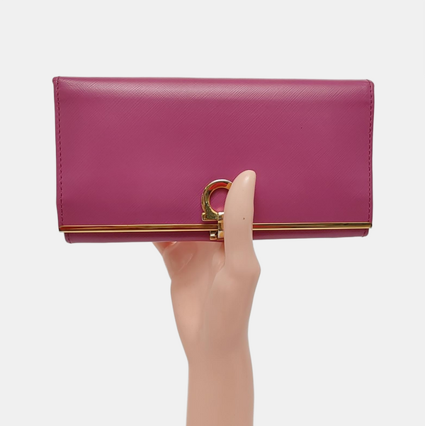 Gancio Calfskin Purple Wallet