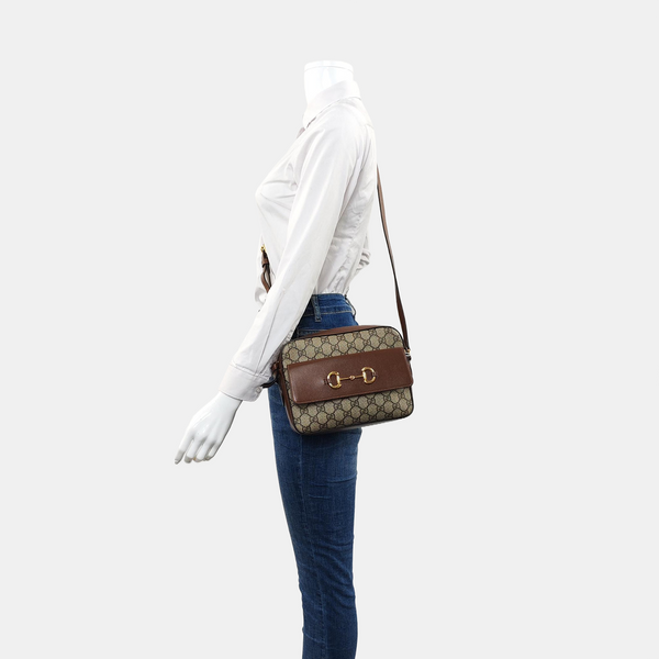 Authenticated pre-owned  Horsebit 1955 Small Coated Canvas Beige - Crossbody Bag at Looply