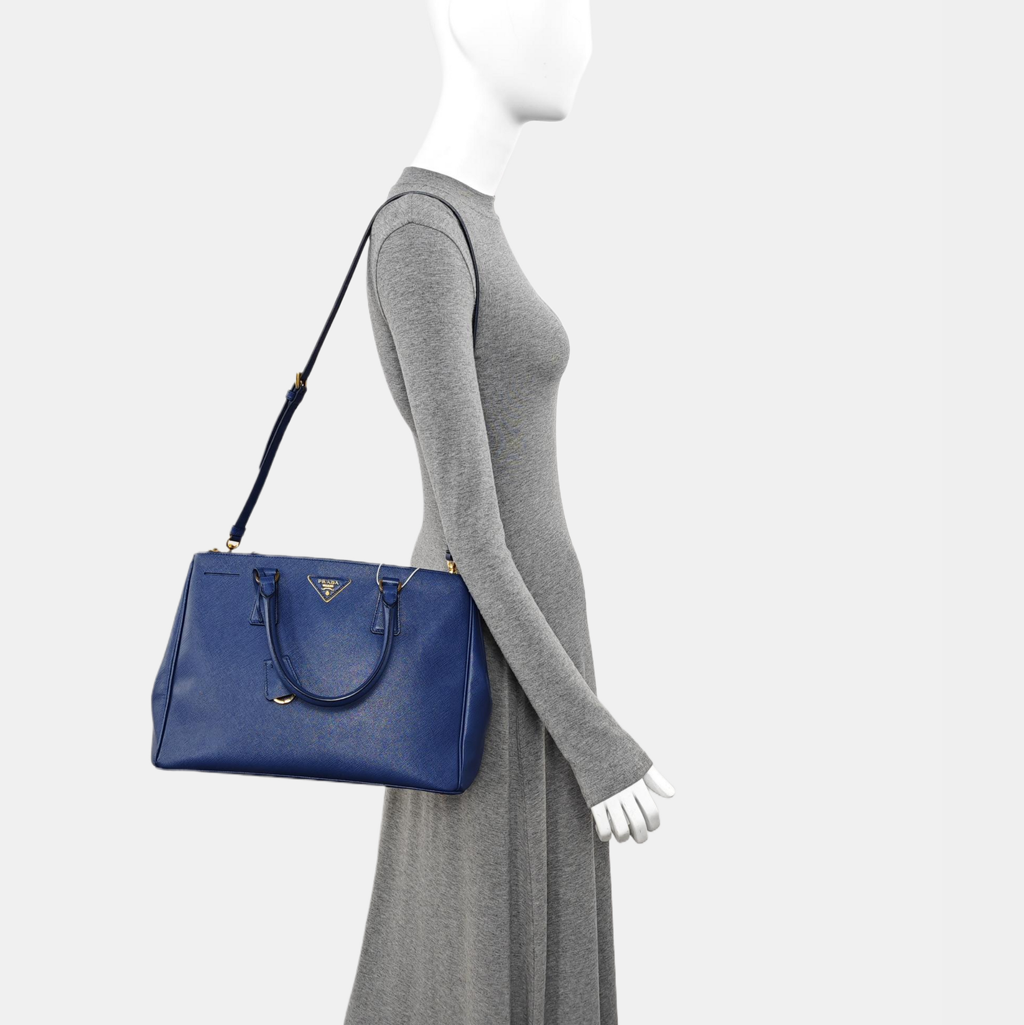 Galleria Large Saffiano Calfskin Blue