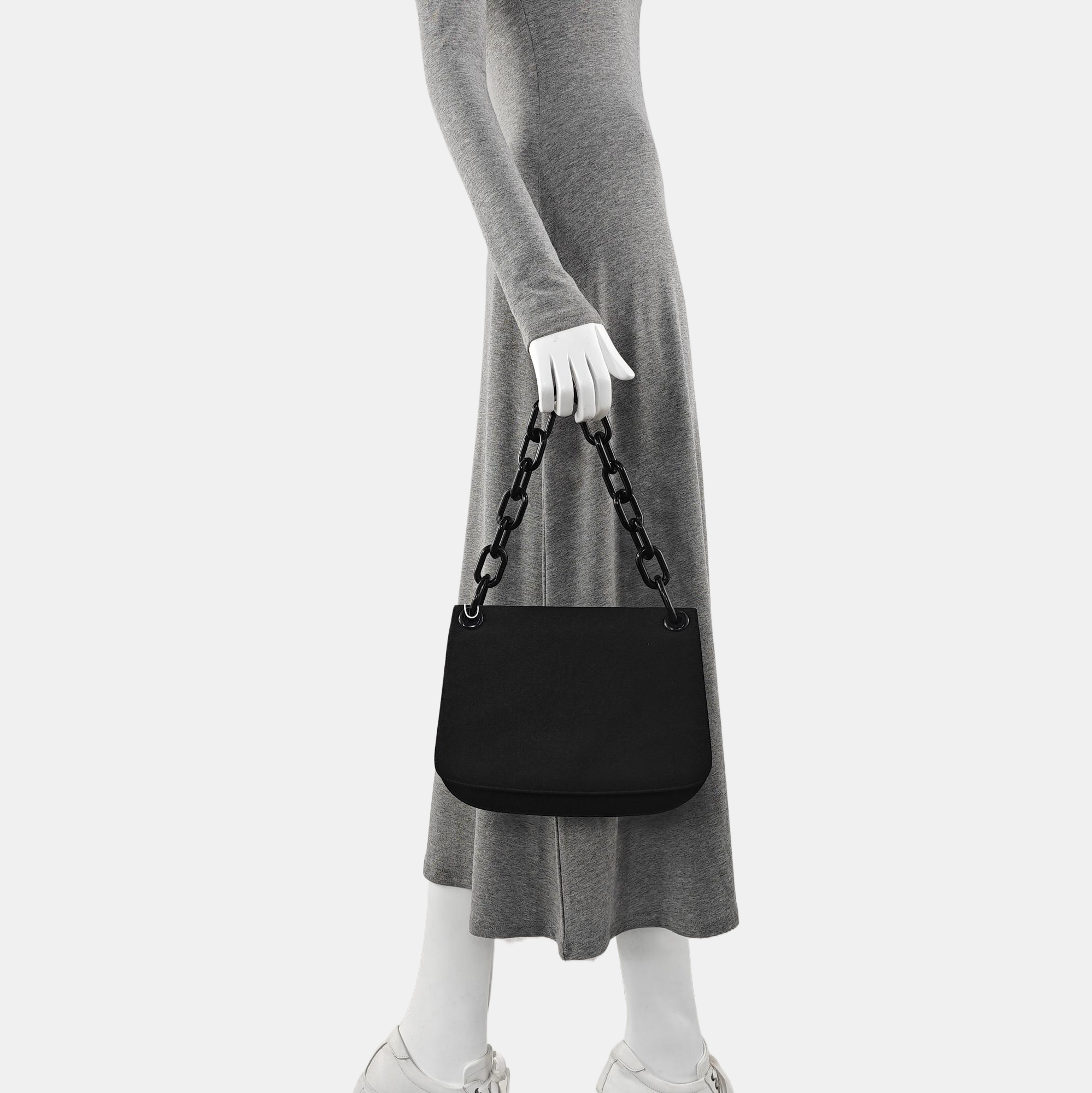 Fabric Top Handle Bag Black