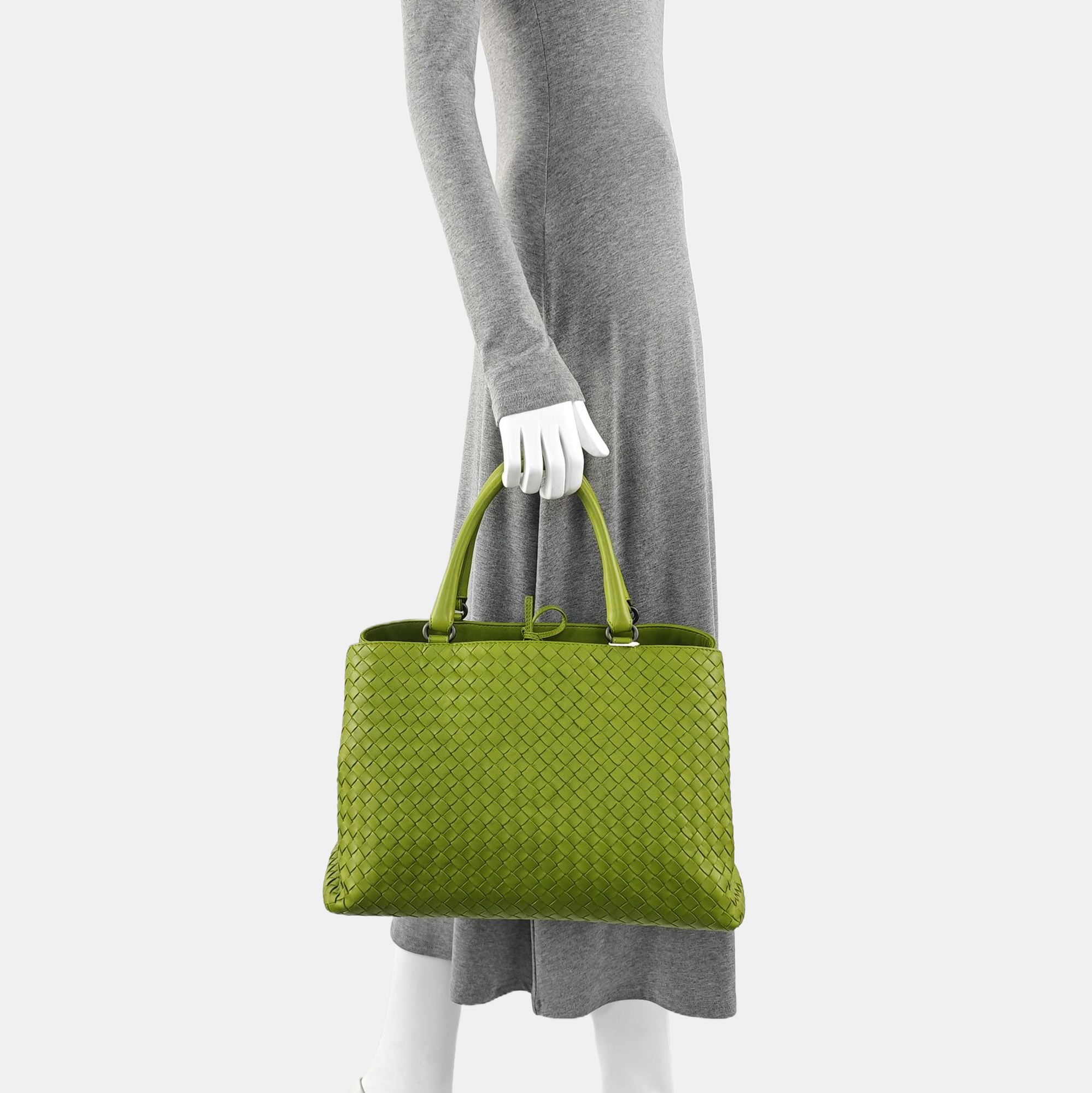 Lambskin Top Handle Bag Green