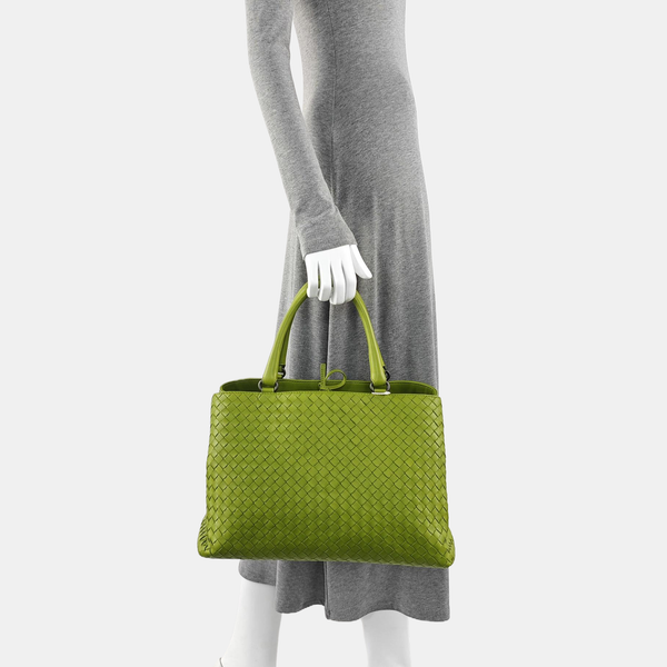 Lambskin Top Handle Bag Green