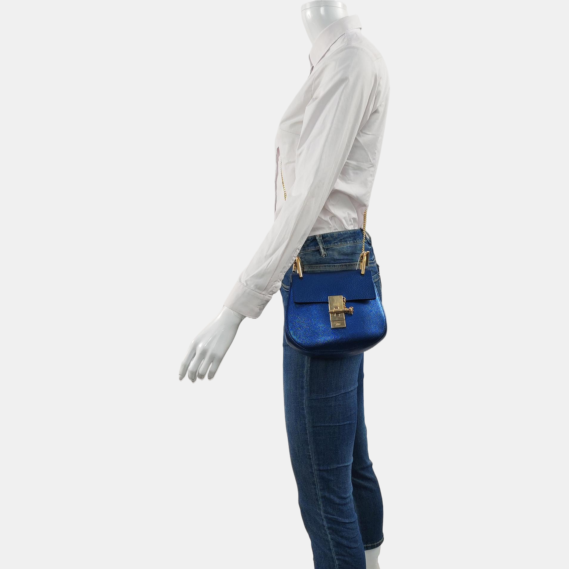 Drew Mini Calfskin Blue