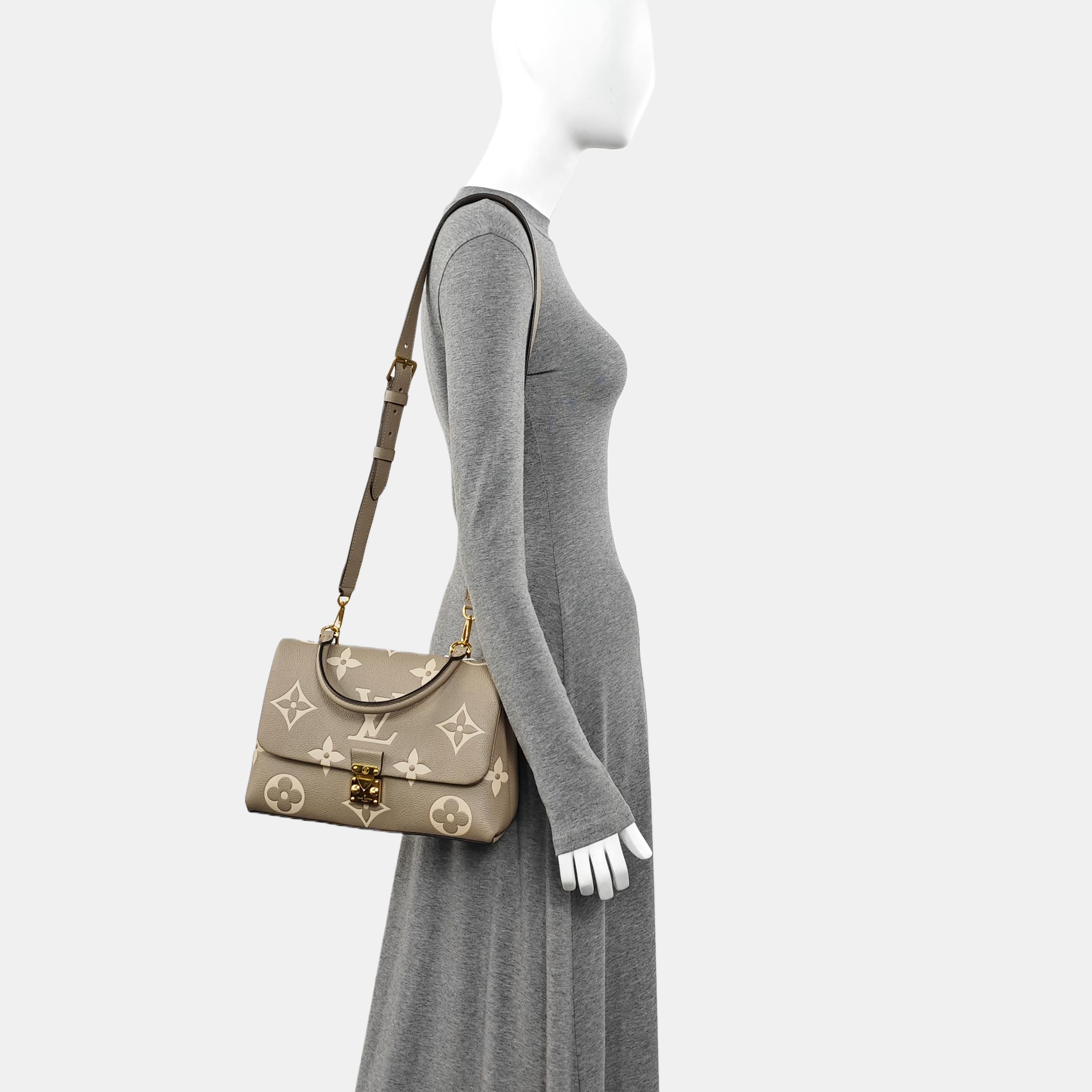 MADELEINE Monogram Calfskin Gray