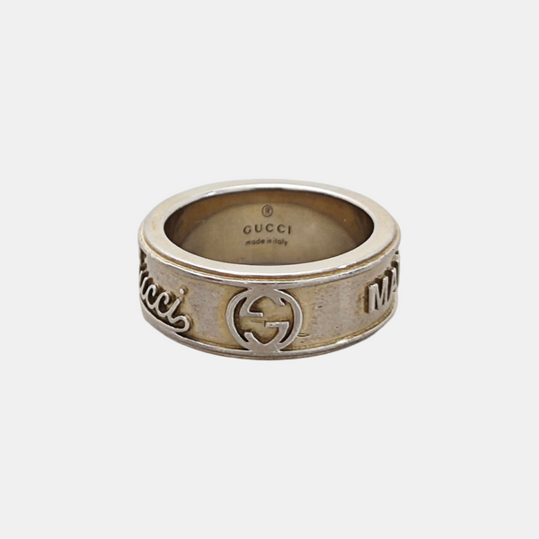 Interlocking G 925 Sterling Silver Ring HK 12