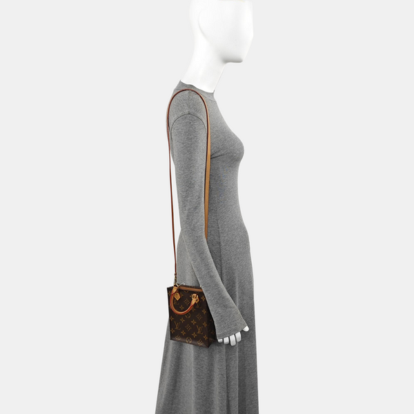 SAC PLAT Mini Monogram Coated Canvas Brown