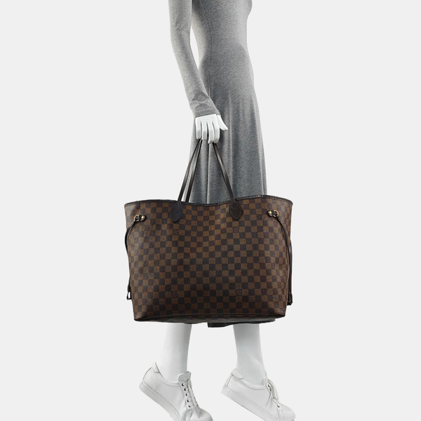 NEVERFULL GM Damier Ebene Coated Canvas Brown