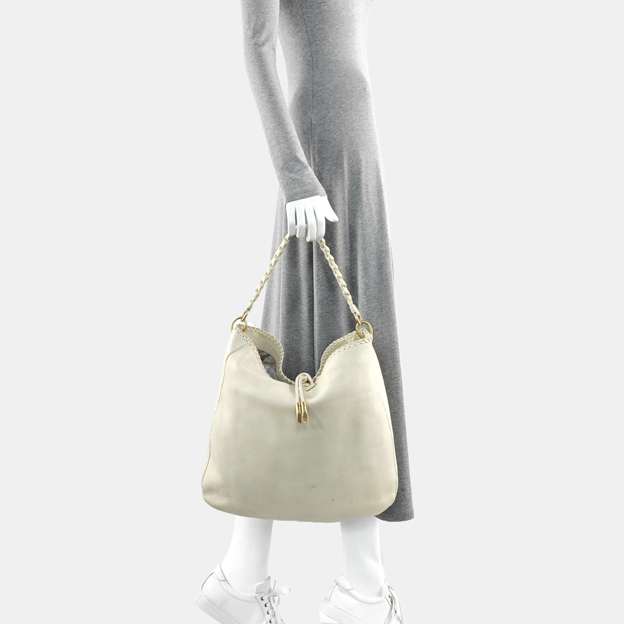Calfskin Top Handle Bag White