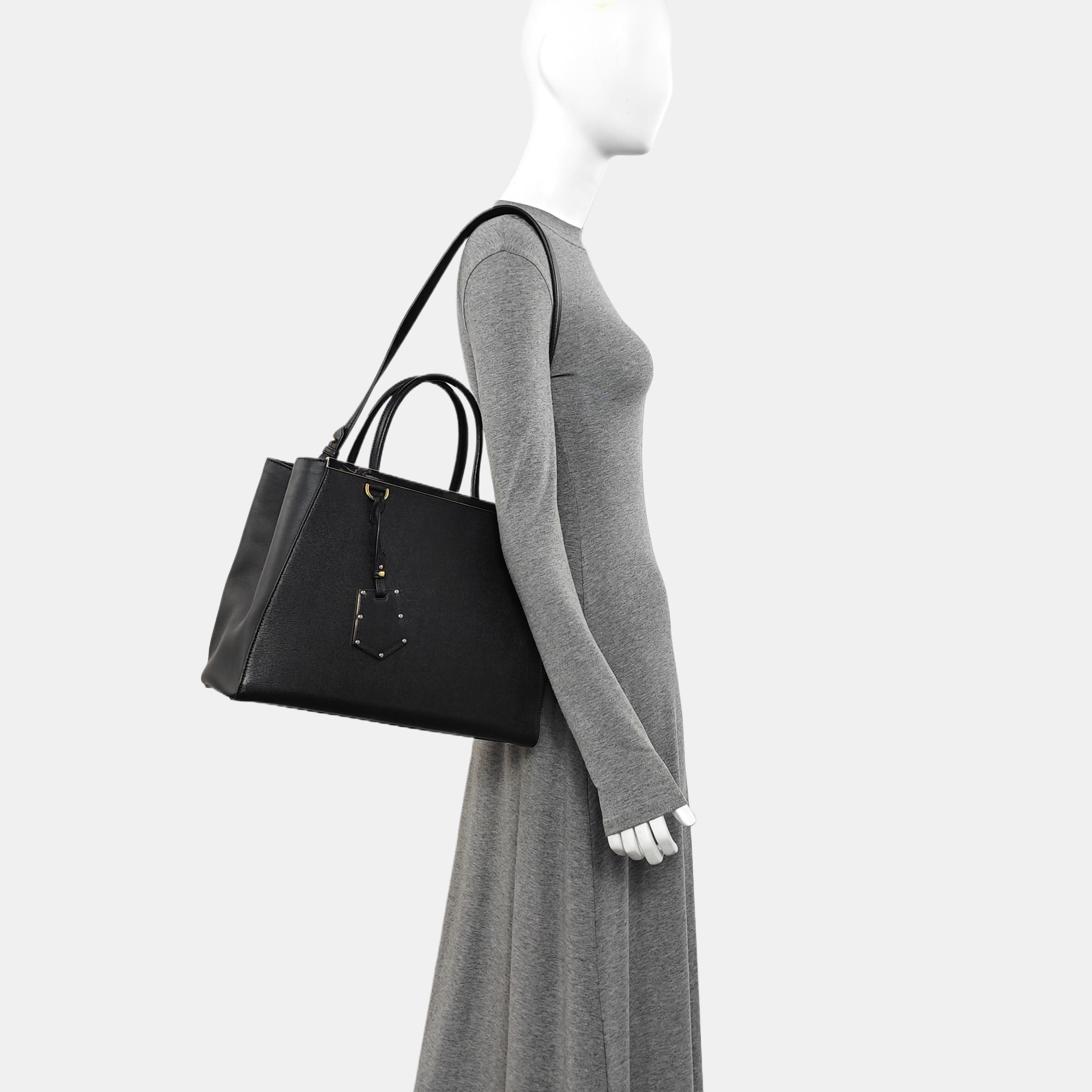 2 Jours Medium Calfskin Black