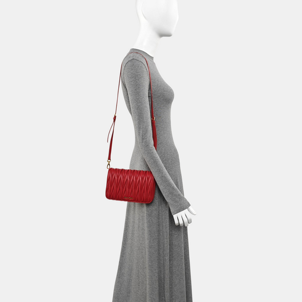 Quilted Lambskin Shoulder Bag Red