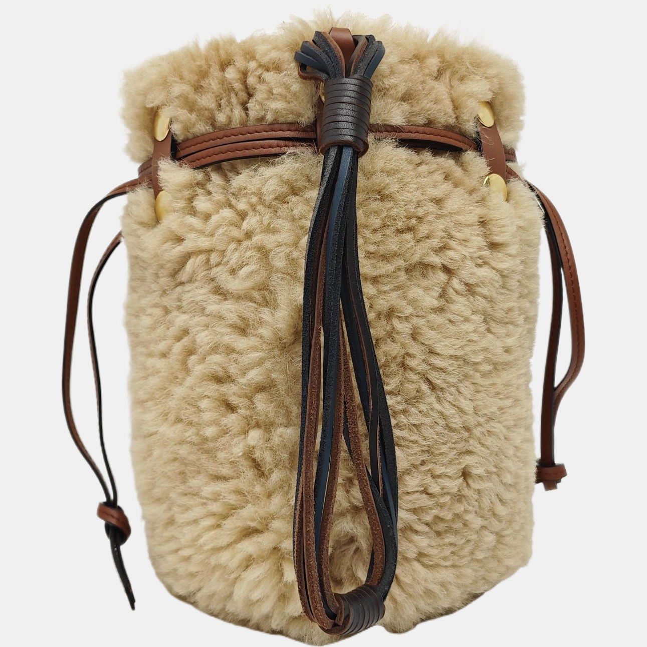 Fabric Bucket Bag Brown