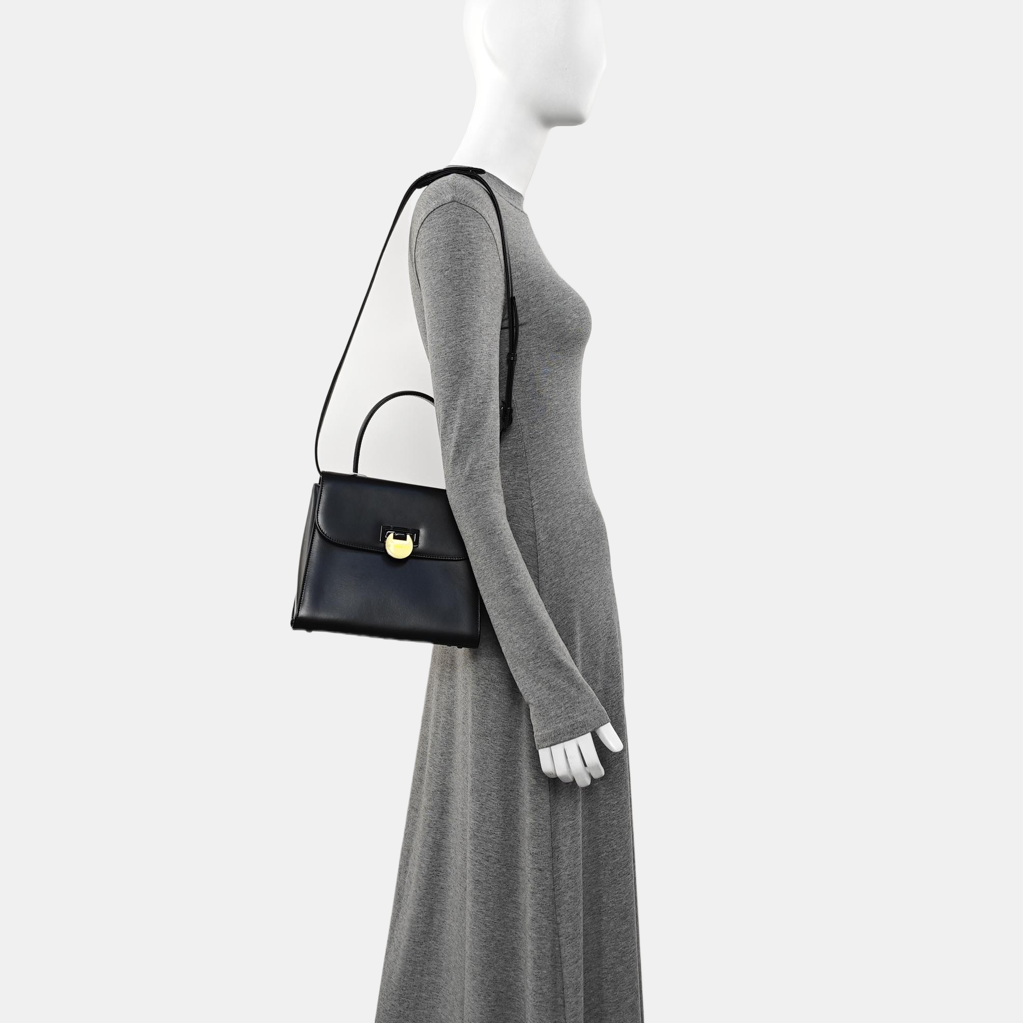 Calfskin Shoulder Bag Black