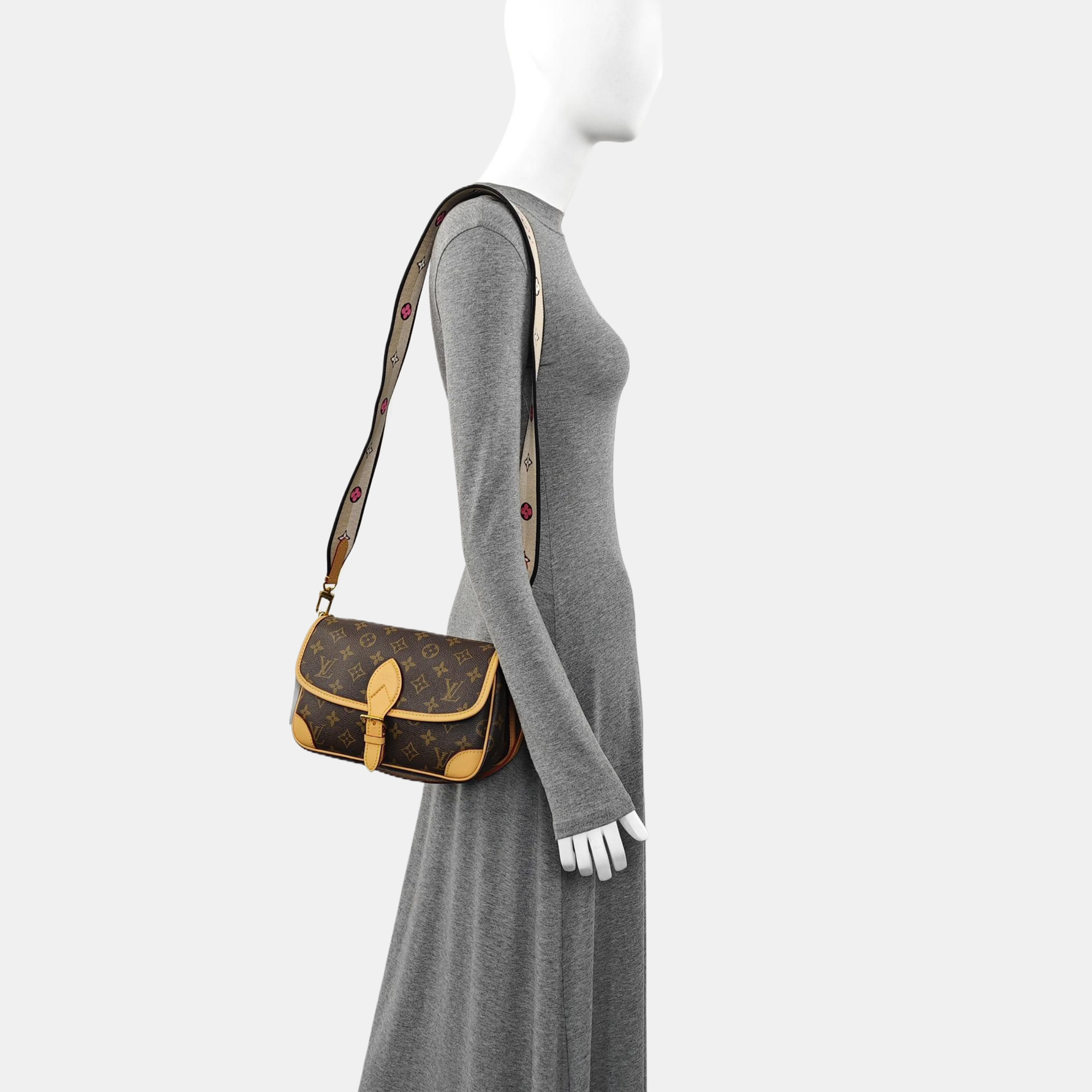 DIANE Monogram Coated Canvas Brown