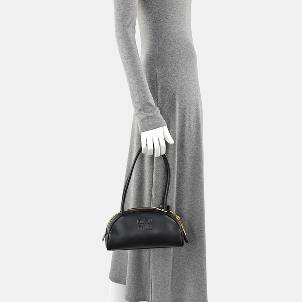 Calfskin Top Handle Bag Black