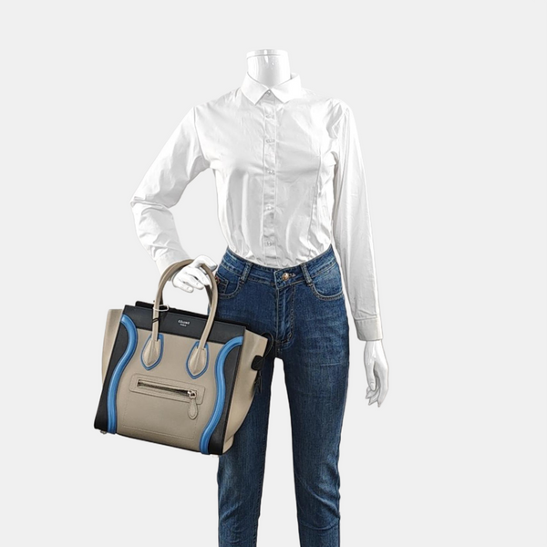 Authenticated pre-owned  LUGGAGE Micro Calfskin Gray - Tote Bag at Looply