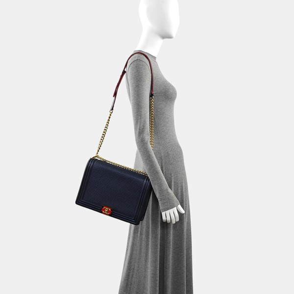 BOY CHANEL Large Lambskin Blue