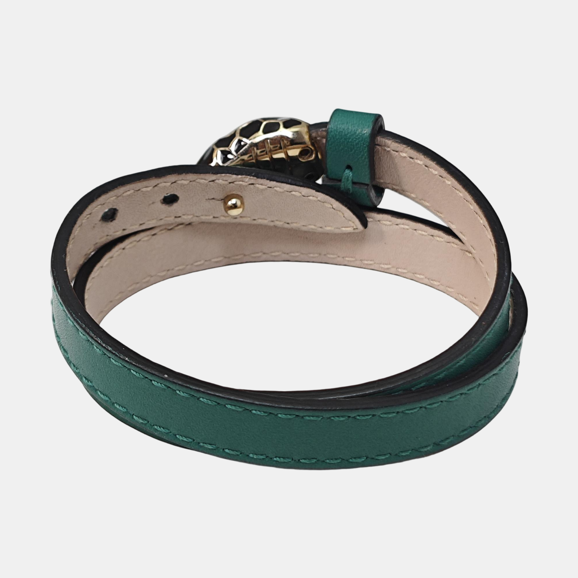 SERPENTI Leather Green Bangle