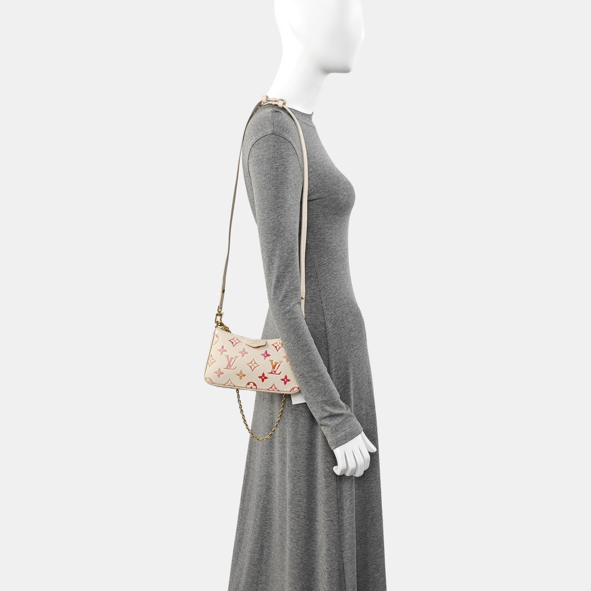 EASY POUCH ON STRAP Monogram Calfskin Beige