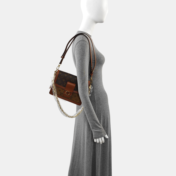 DAUPHINE MM Monogram Coated Canvas Brown
