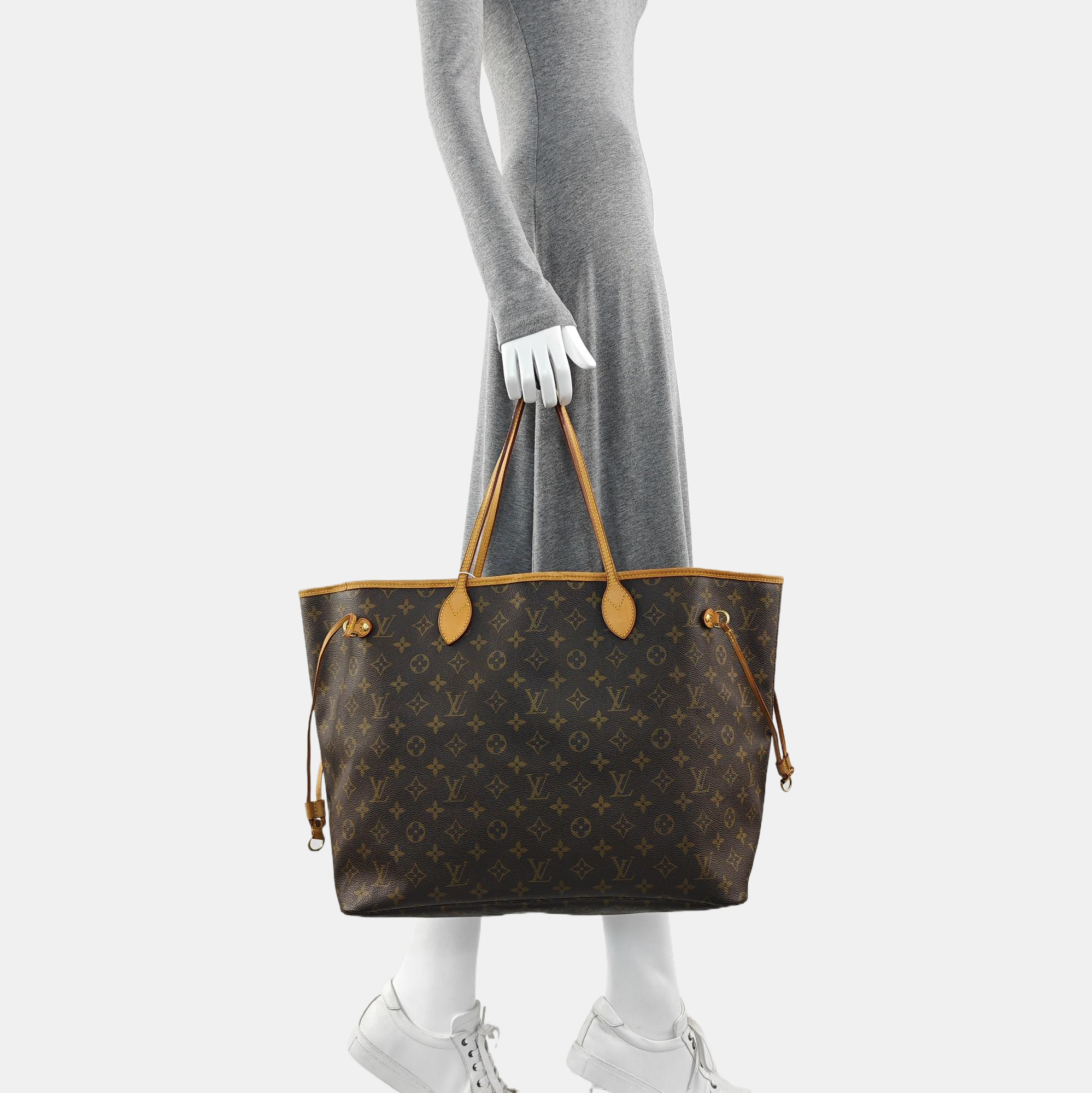 NEVERFULL GM Monogram Coated Canvas Brown