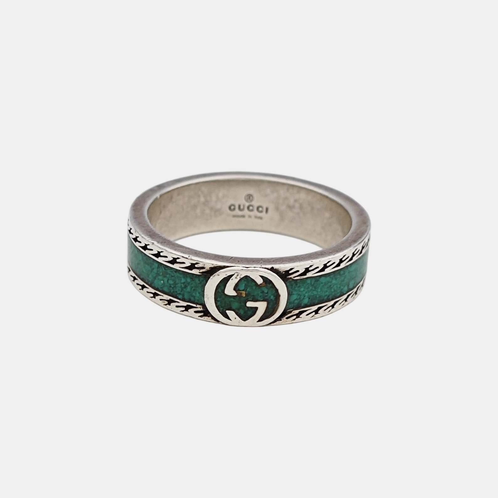 Interlocking G 925 Sterling Silver Ring HK 19