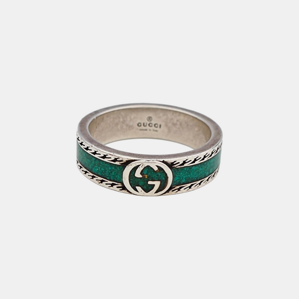 Interlocking G 925 Sterling Silver Ring HK 19
