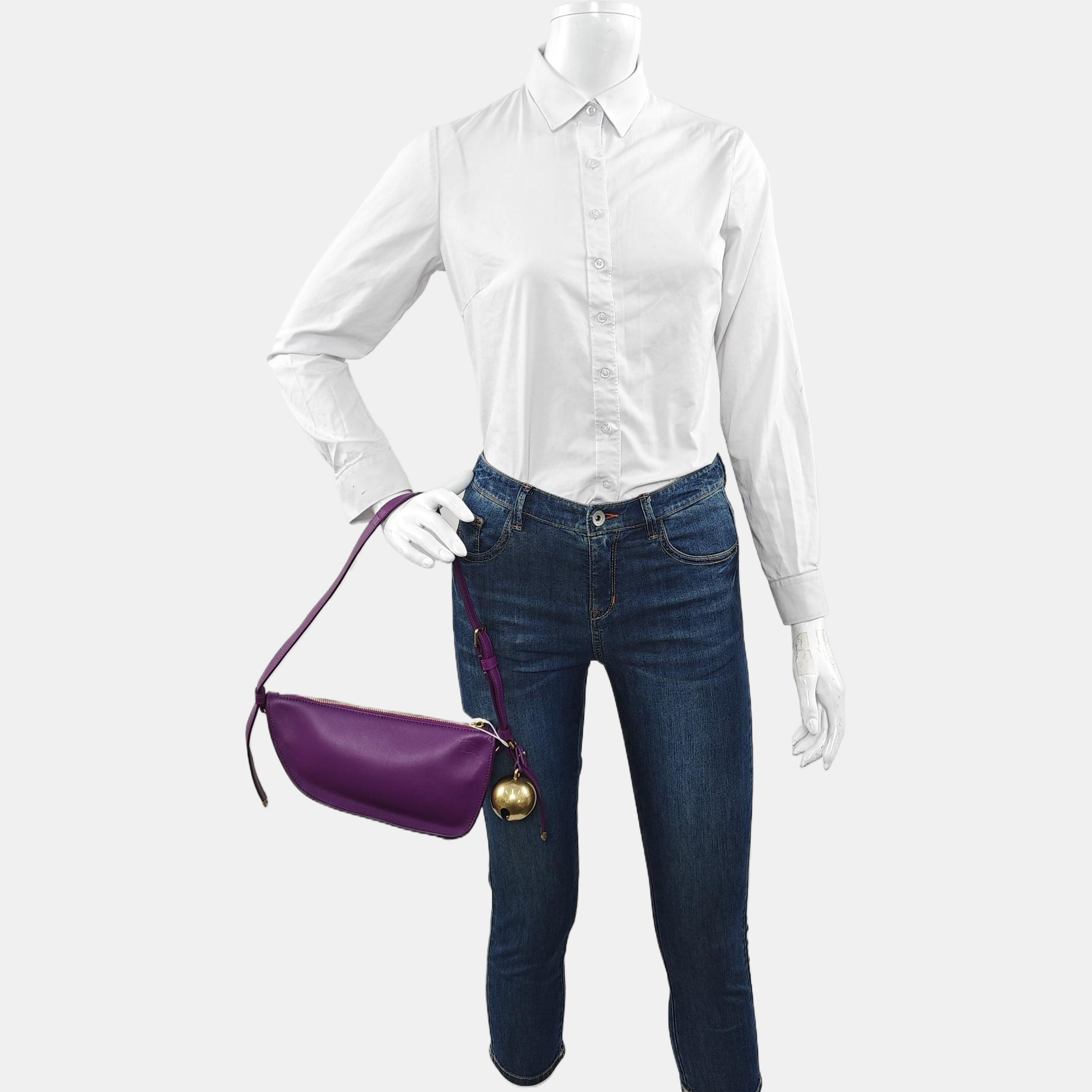Calfskin Shoulder Bag Mini Purple
