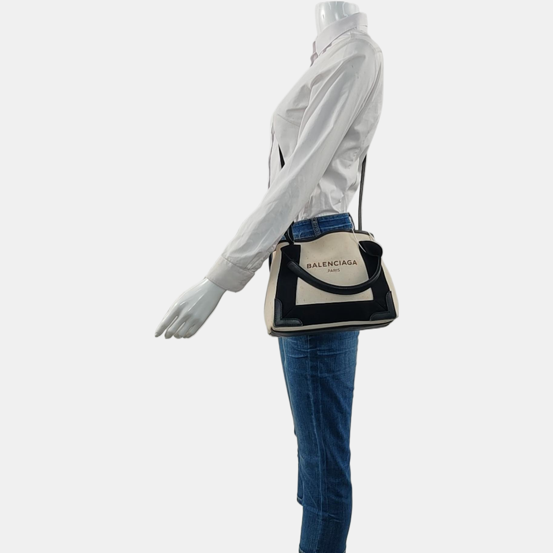 Navy Mini Canvas White