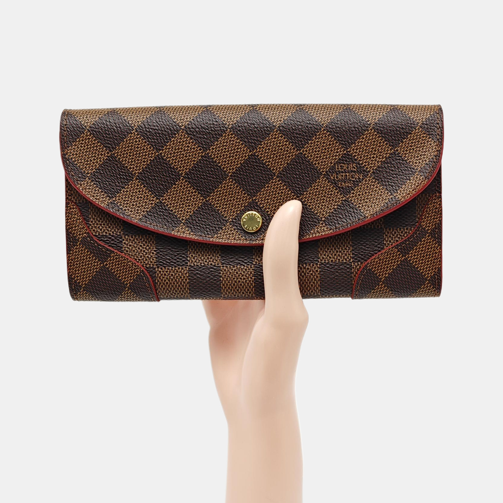 CAÏSSA Damier Ebene Coated Canvas Brown Wallet