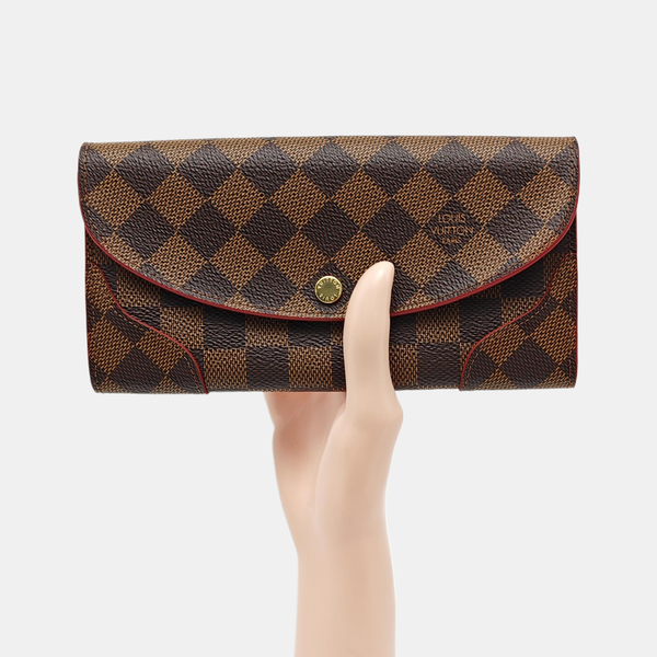 CAÏSSA Damier Ebene Coated Canvas Brown Wallet