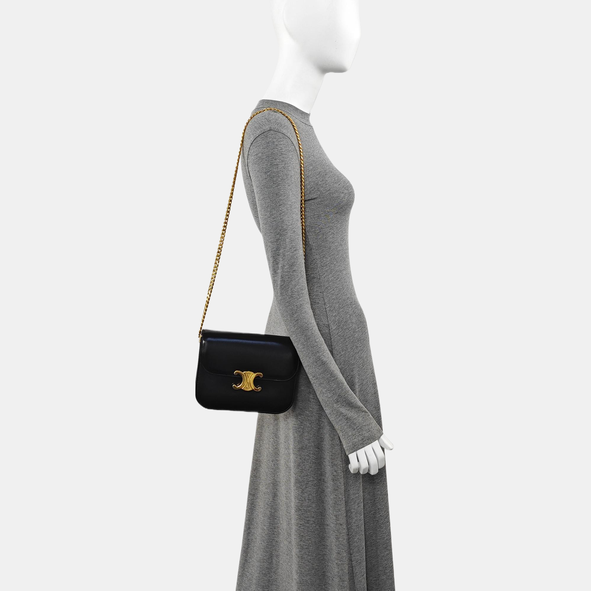 TRIOMPHE Medium Calfskin Black