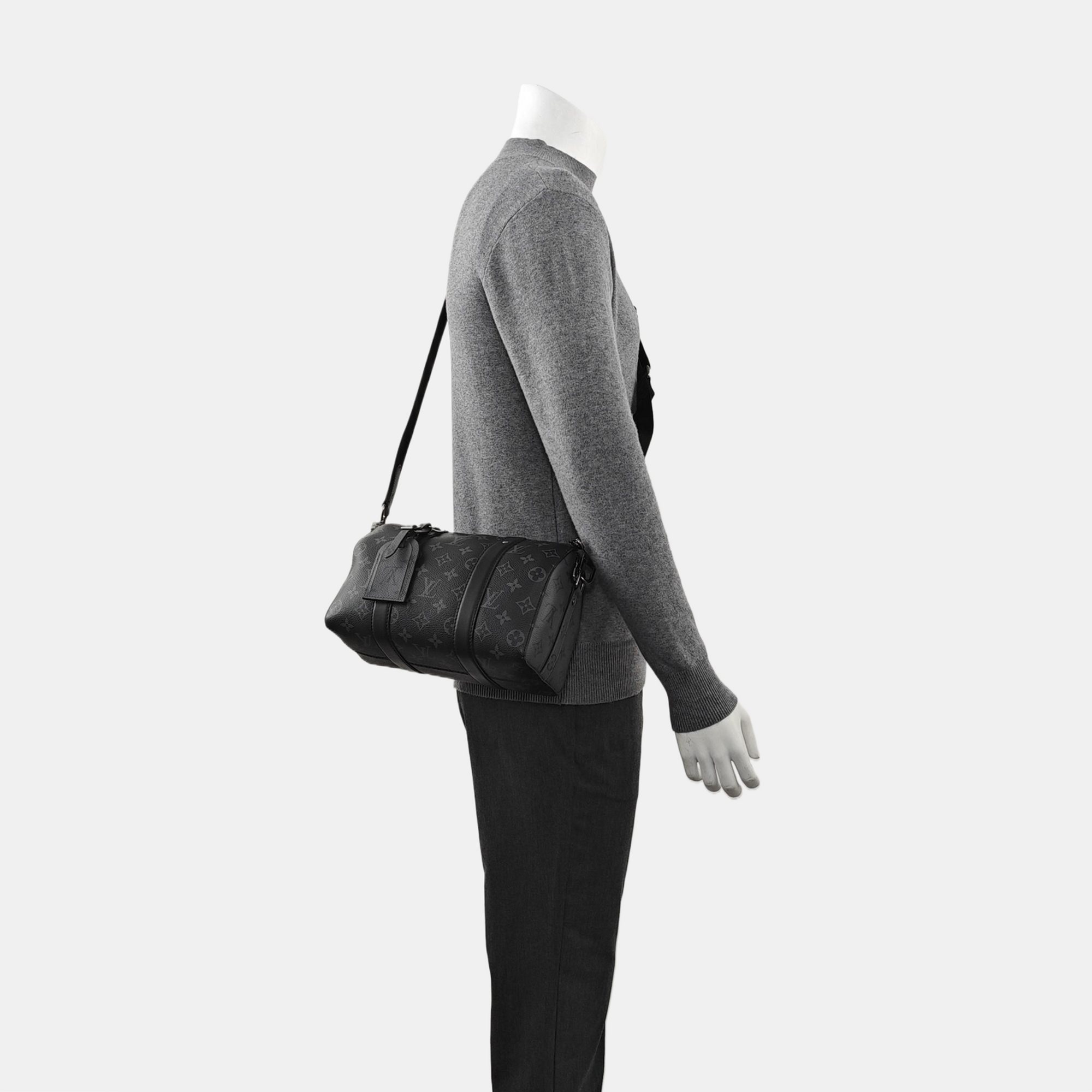 KEEPALL Monogram Coated Canvas Black