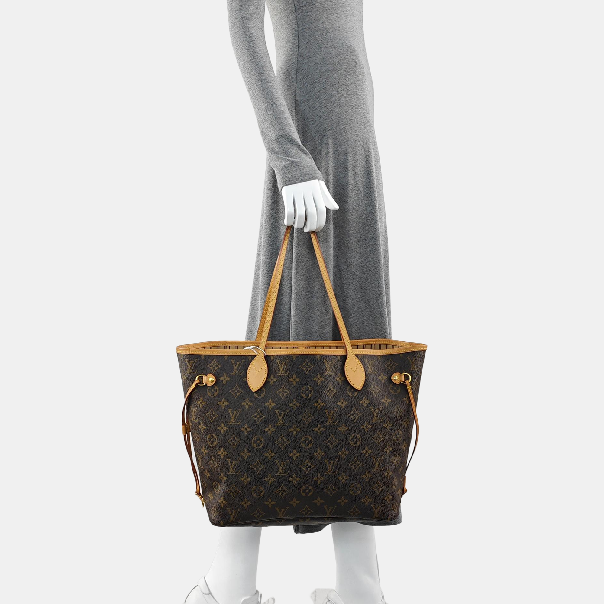 NEVERFULL MM Monogram Coated Canvas Brown