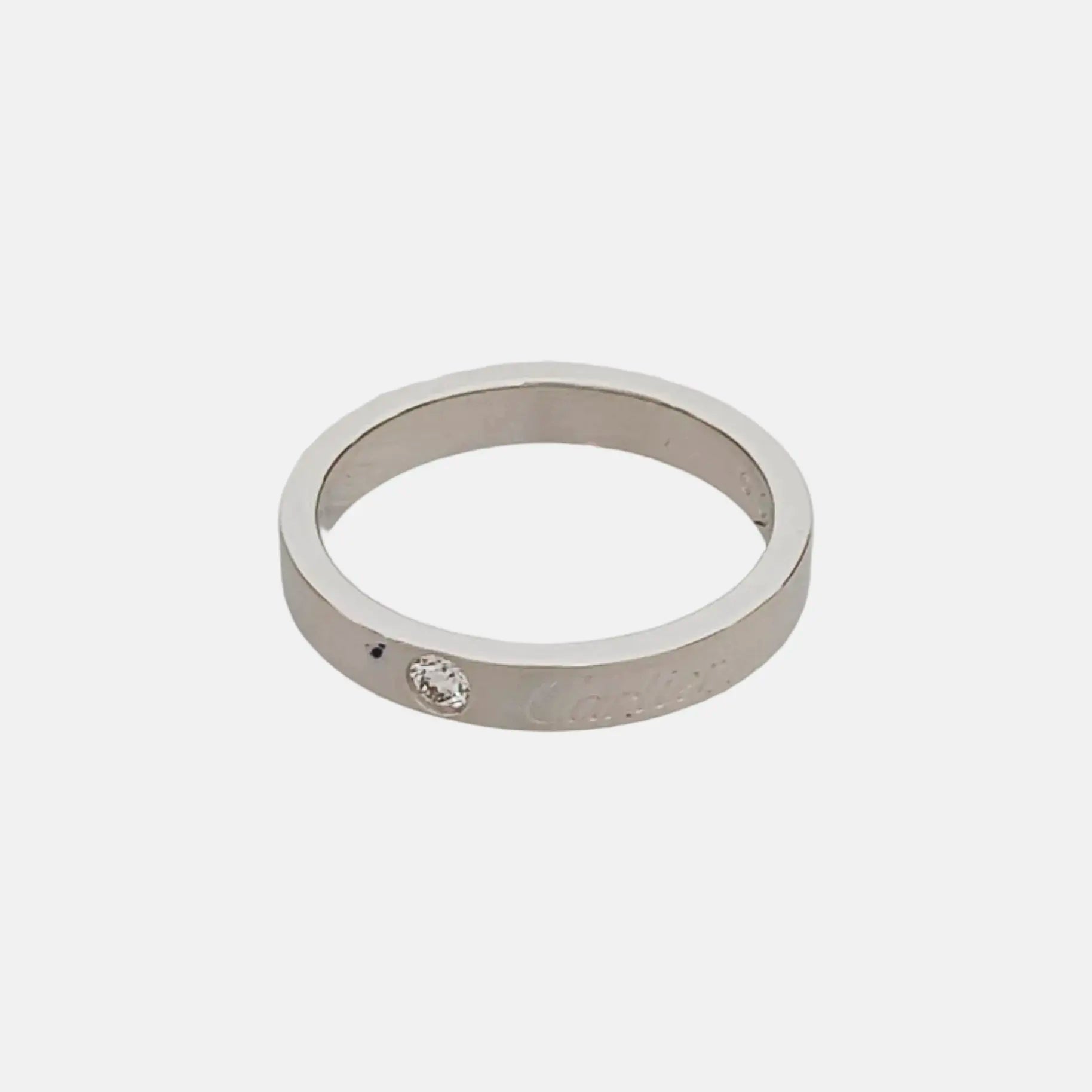 C DE CARTIER Platinum 950 Silver Ring EU 50