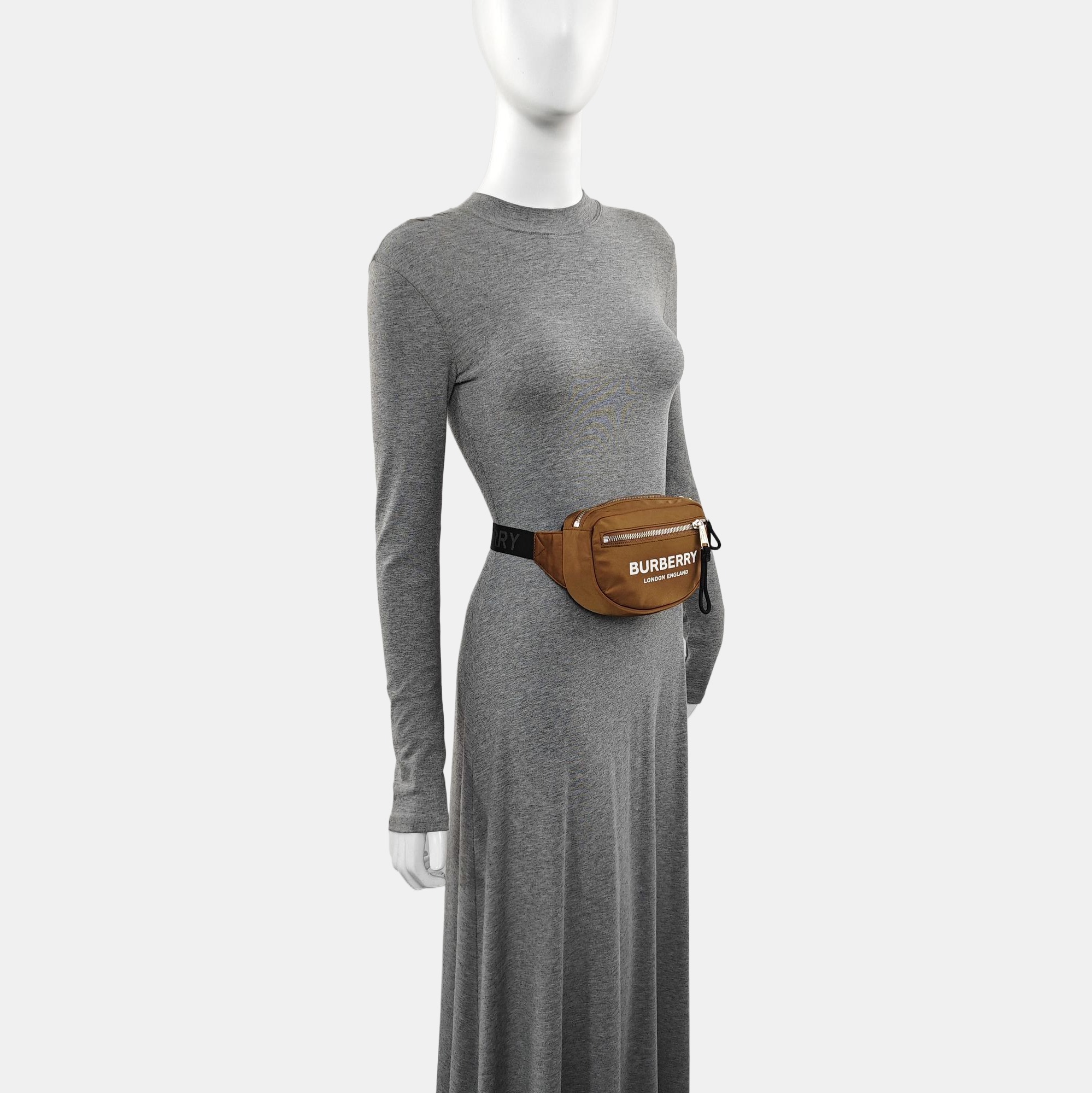 Nylon Belt Bag Small Brown