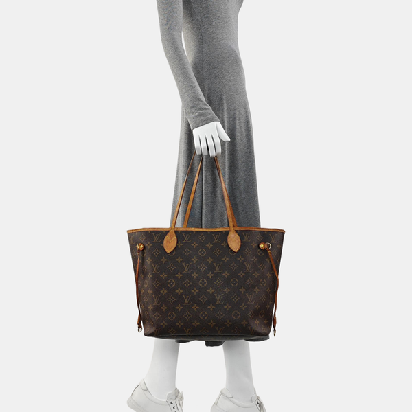 NEVERFULL MM Monogram Coated Canvas Brown