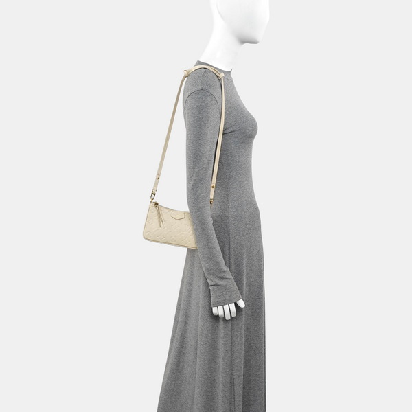 EASY POUCH ON STRAP Calfskin Beige