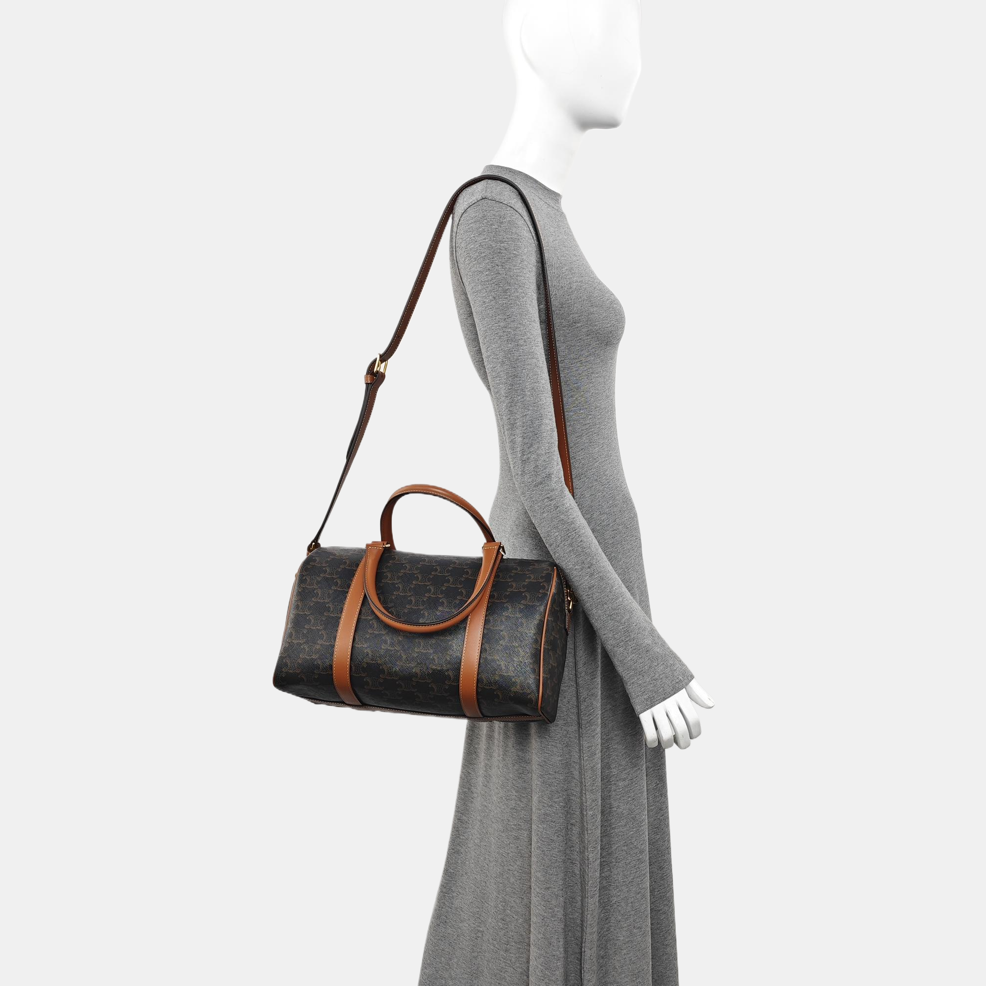 Coated Canvas Shoulder Bag Black