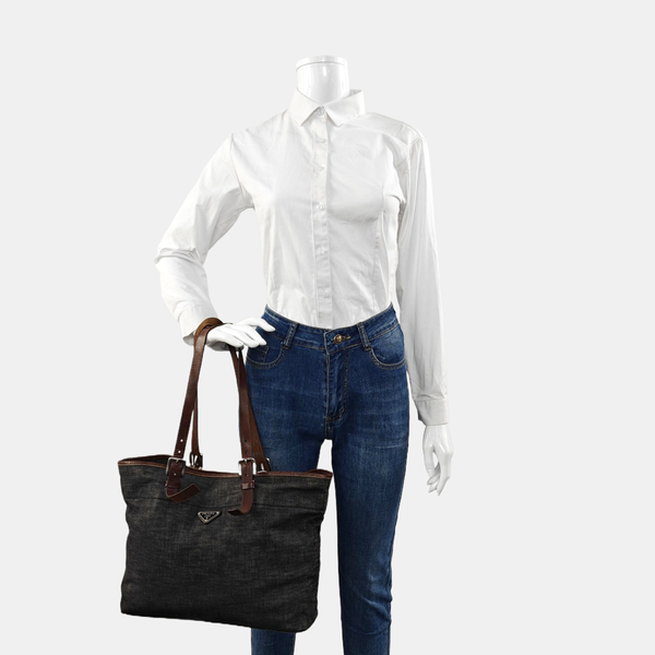 Denim Shoulder Bag Gray