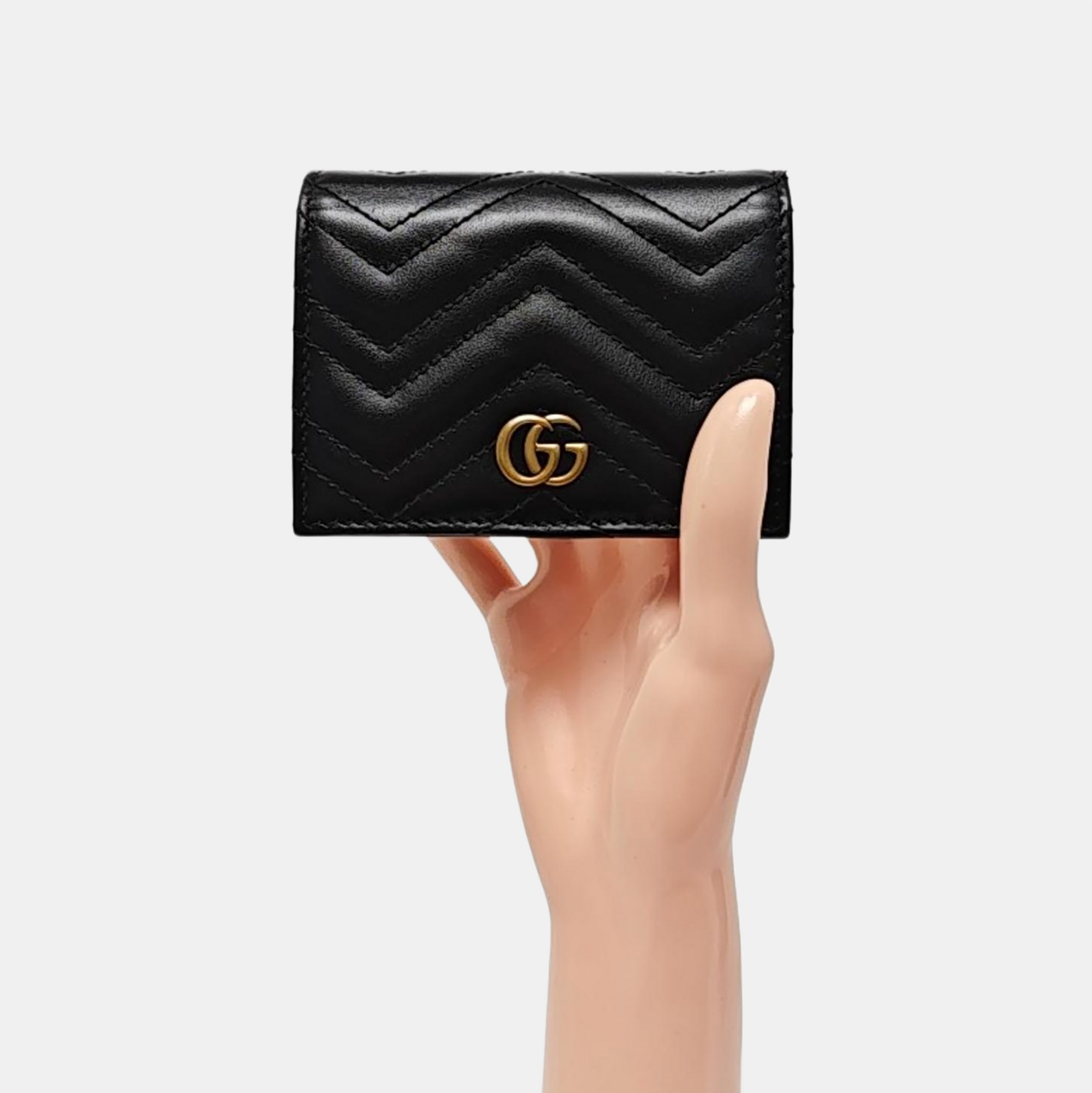GG Marmont Mini Quilted Calfskin Black Wallet