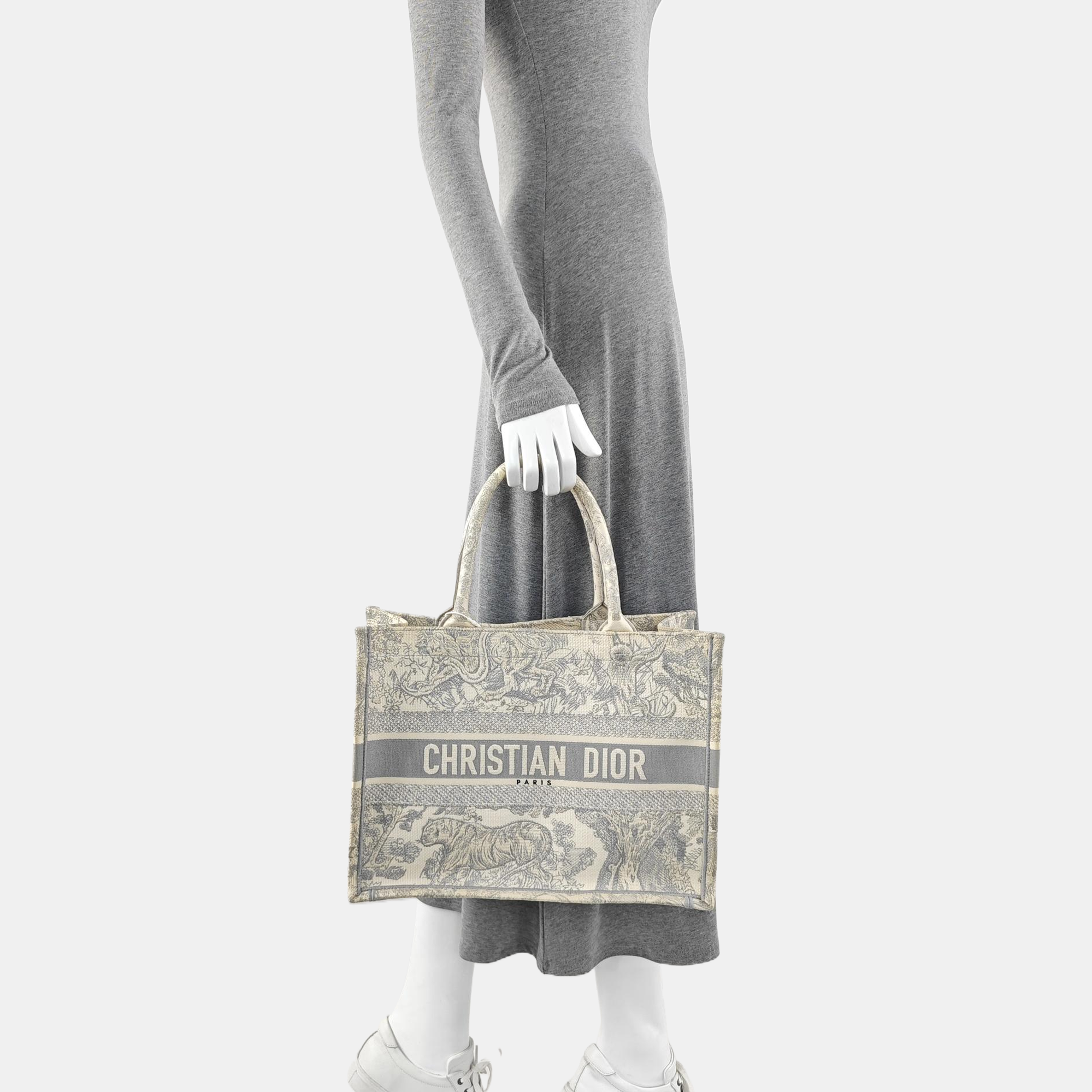 Book Tote Medium Fabric Gray