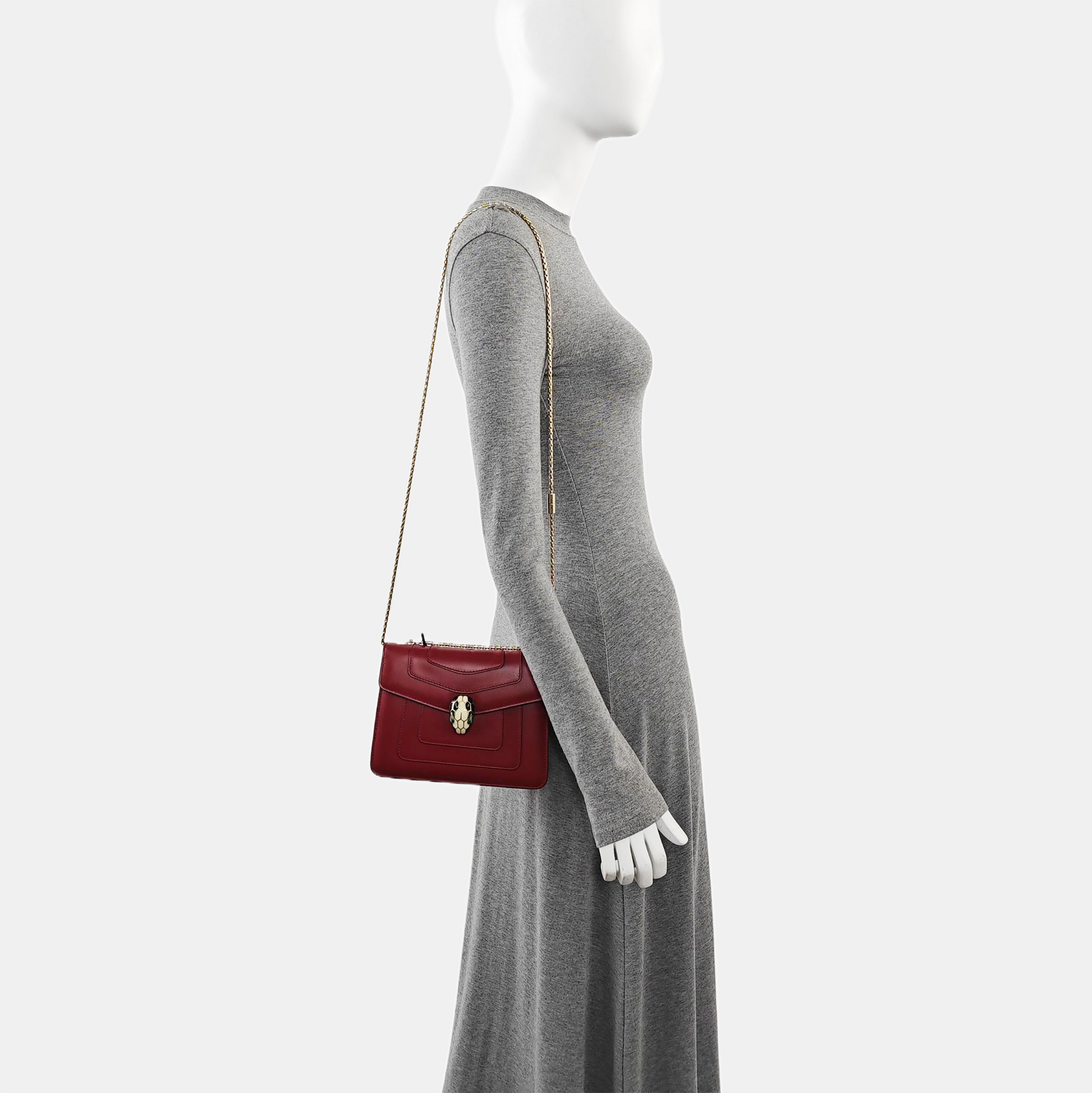 SERPENTI FOREVER Small Calfskin Red