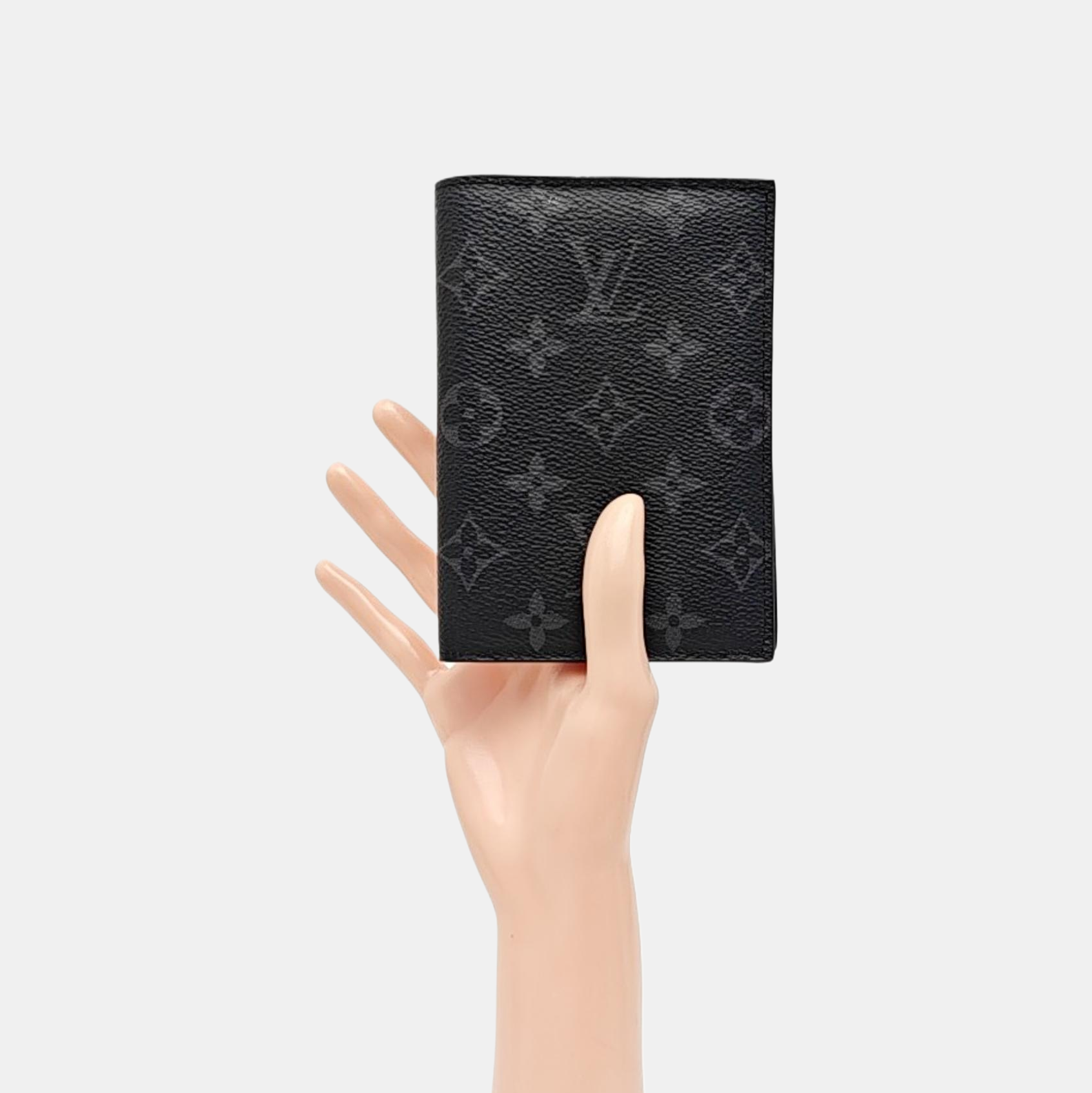 Monogram Coated Canvas Card Holder Gray