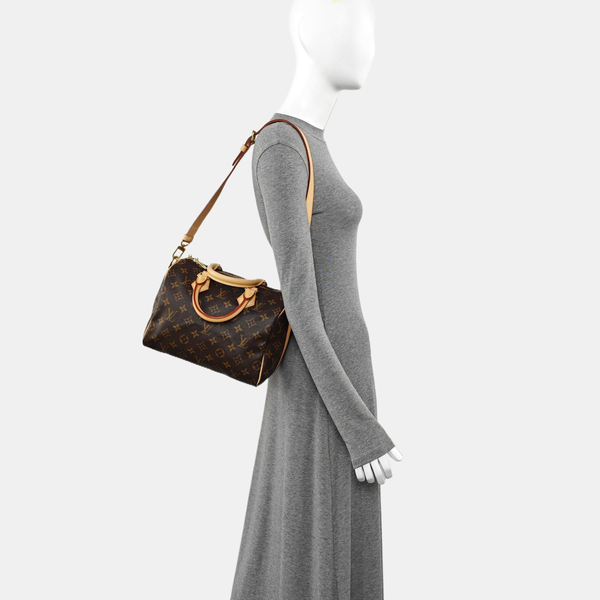 SPEEDY 25 Monogram Coated Canvas Brown