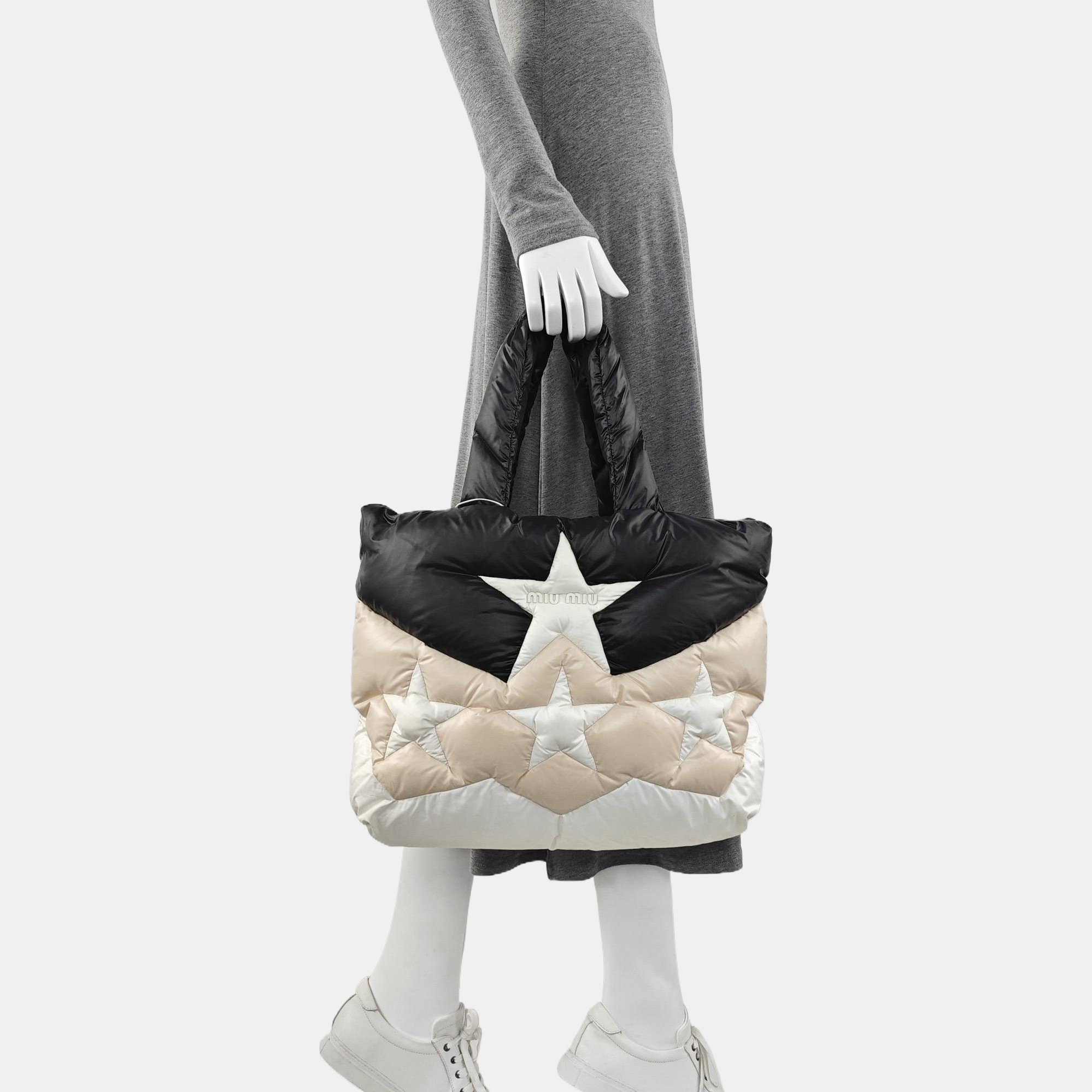 Quilted Nylon Tote Bag Multicolor